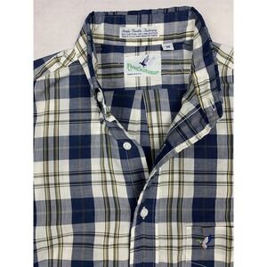 Vintage Flying Scotsman Shirt Mens Medium Made in USA Plaid Mallard Duck 90s M